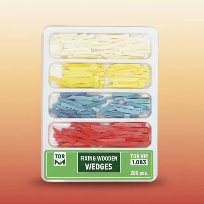 وج چوبی آناتومیک آسورت چهار رنگ تور وی ام (Fixing Wooden Wedges 4 Color Assortment) | شرکت: TorVM | دنتالاین وج چوبی آناتومیک آسورت چهار رنگ تور وی ام (Fixing Wooden Wedges 4 Color Assortment) | شرکت: TorVM | دنتالاین