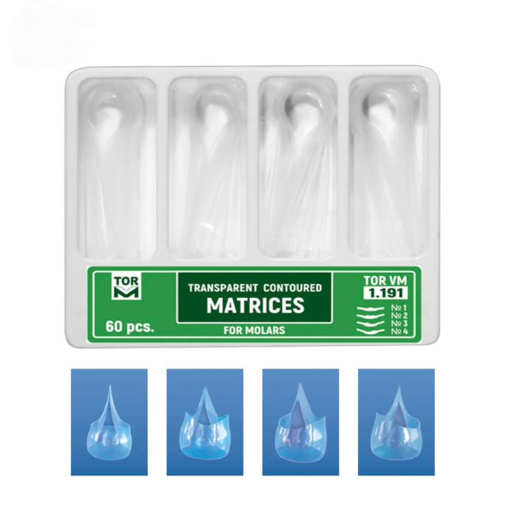 نوار شفاف فرم داده شده مولار تور وی ام (Transparent Pre Contoured Molar Matrix Bands) | شرکت: TorVM | دنتالاین نوار شفاف فرم داده شده مولار تور وی ام (Transparent Pre Contoured Molar Matrix Bands) | شرکت: TorVM | دنتالاین